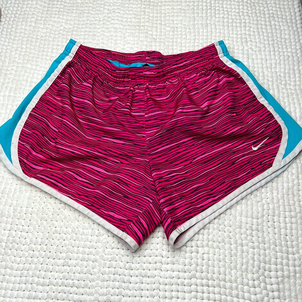 Nike Dri-Fit Running Athletic Shorts Girls L Pink Turquoise Blue